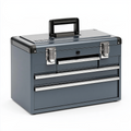 Coffre à outils 50 x 25 x 35 cm en acier gris anthracite avec tiroirs et poignée de transport