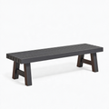 Banc de jardin 180 x 40 x 45 cm en bois gris foncé à lattes style contemporain