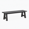 Banc 180 x 35 x 45 cm en bois noir style rustique pour intérieur